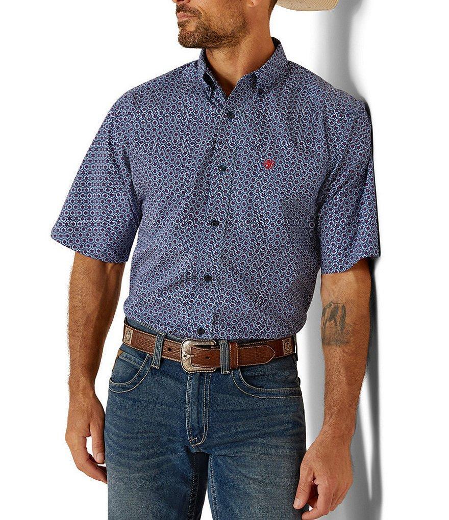 Ariat Classic Fit Davey Printed Short Sleeve Poplin Shirt Product Image