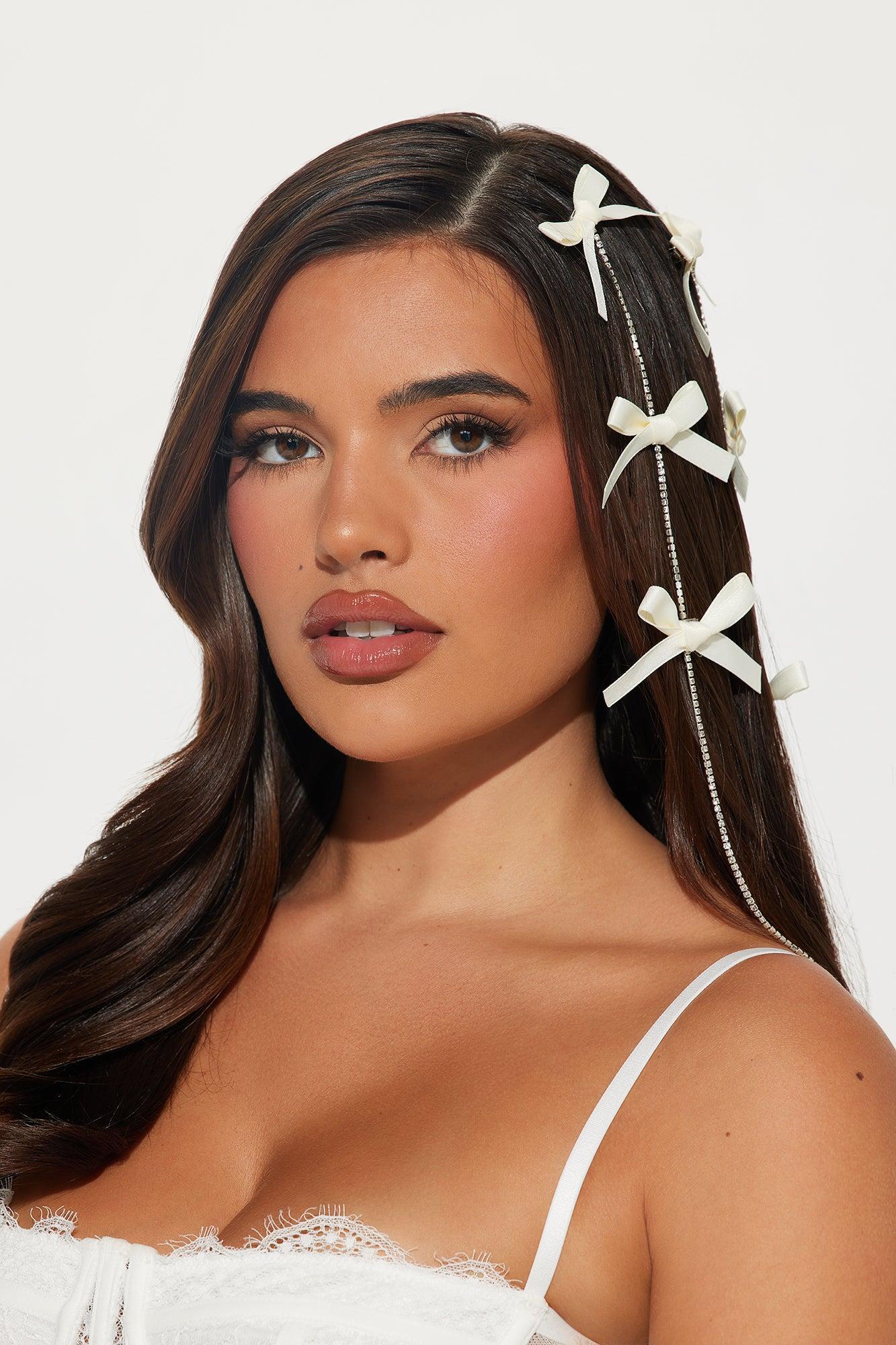 Coquette Glam Hair Clips - White Product Image