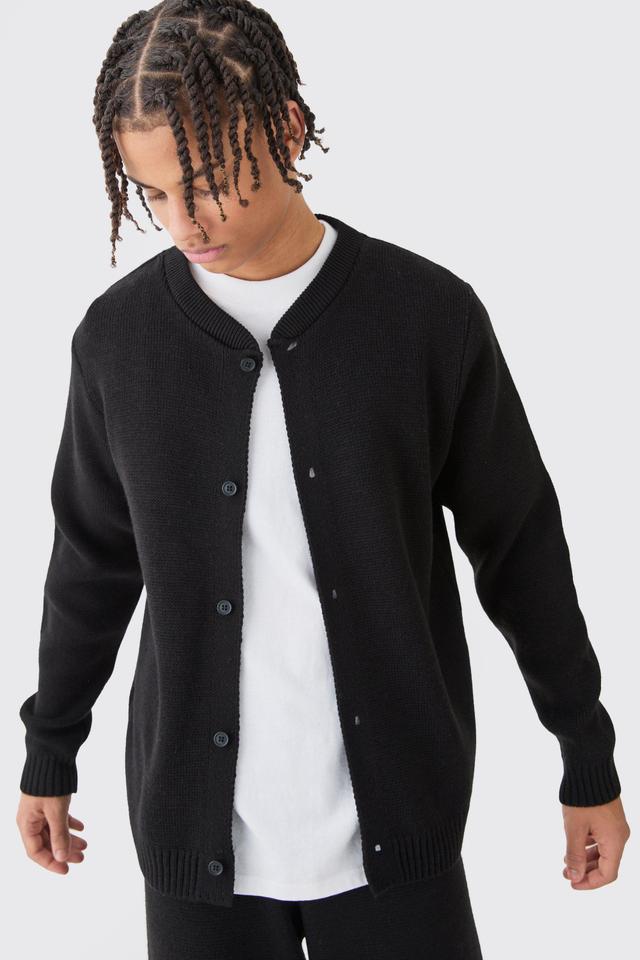 Regular Knitted Bomber | boohooMAN USA Product Image