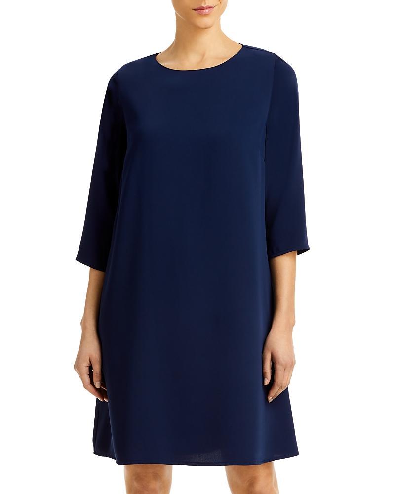 Caroline Rose Matte Crepe Crew Neck 34 Sleeve Waistless Dress Product Image