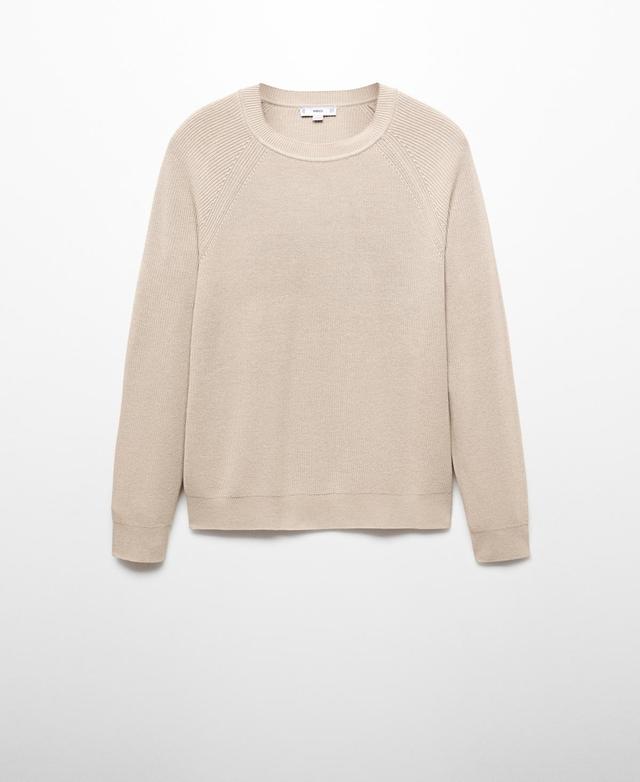 MANGO MAN - Ribbed round-neck sweater light/pastel greyMen Product Image