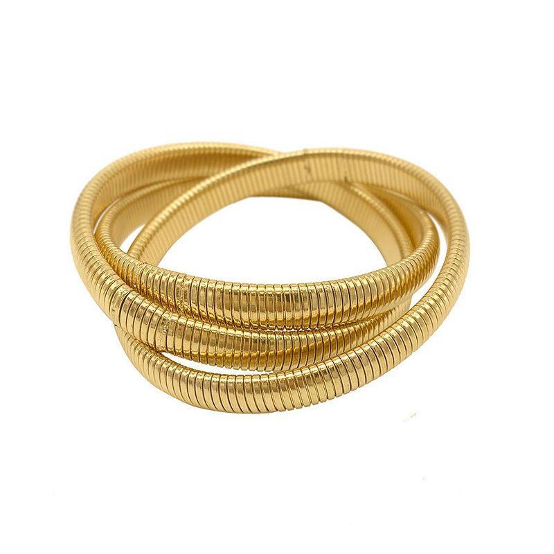 Adornia 14k Gold Plated Interlocked Bracelets, Womens, Gold Tone Product Image