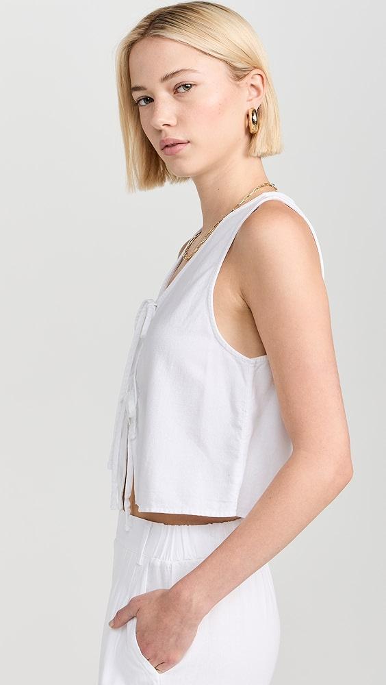 Stateside Linen Double Tie Front Vest | Shopbop Product Image