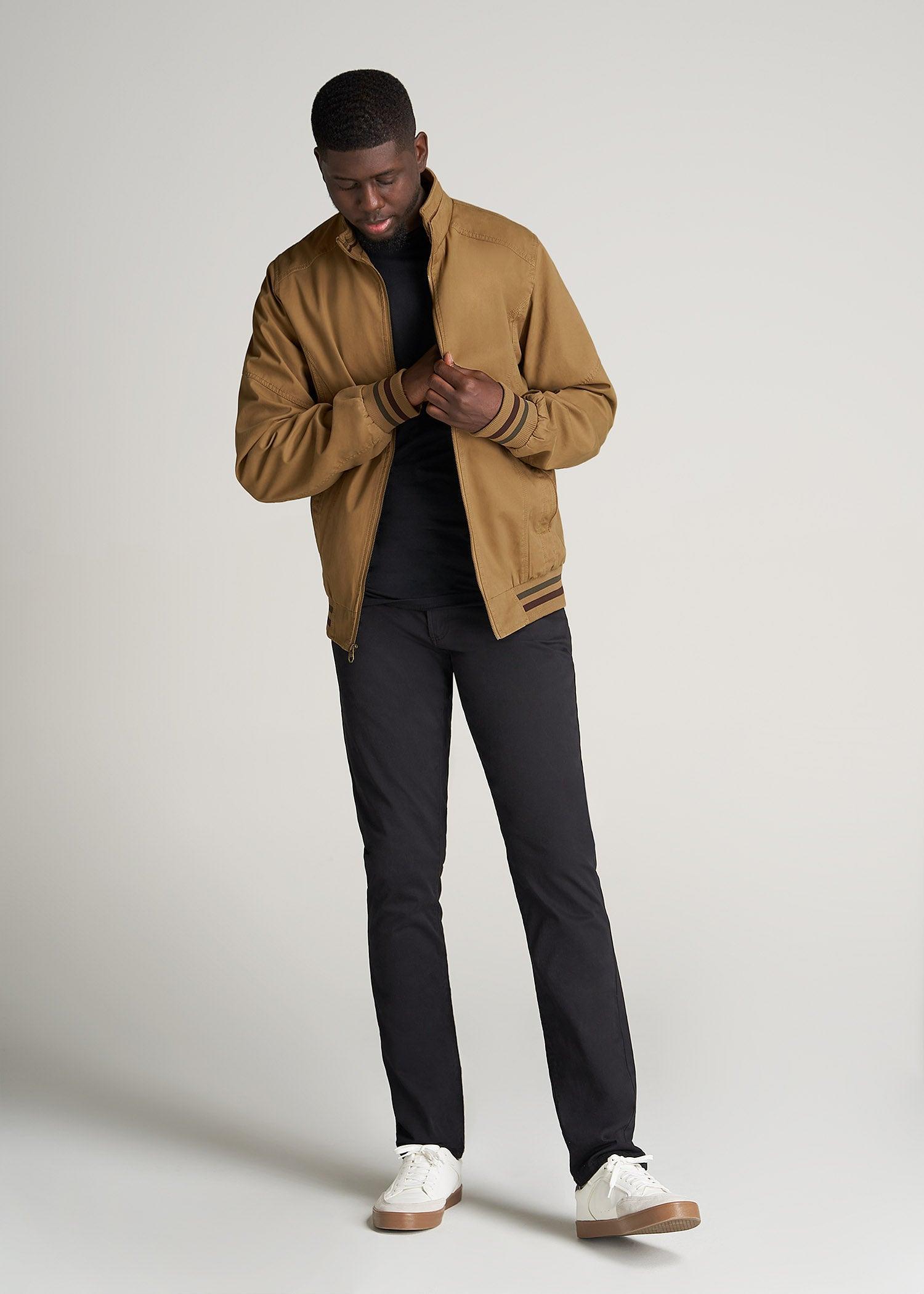 LJ&S Cotton Bomber Jackets for Tall Men in Sahara Male Product Image