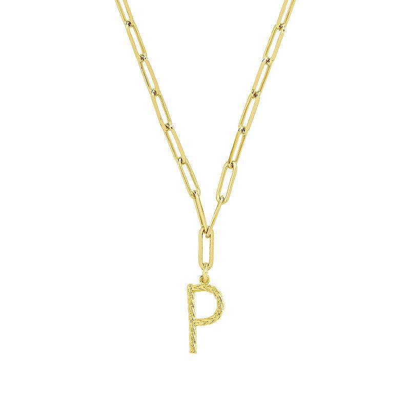 MC Collective Braided Initial Pendant Necklace, Womens Gold Tone P Product Image