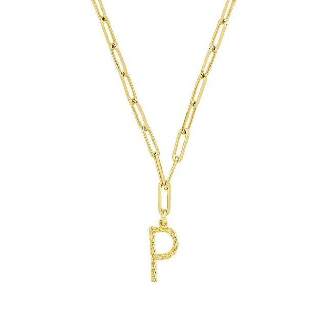 MC Collective Braided Initial Pendant Necklace, Womens Gold Tone P Product Image