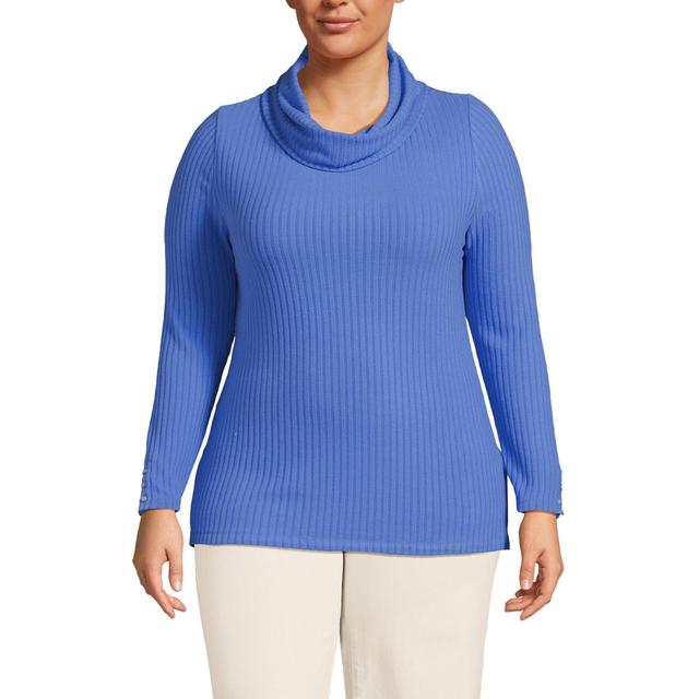 Plus Size Lands End Long Sleeve Wide Rib Turtleneck, Womens Product Image