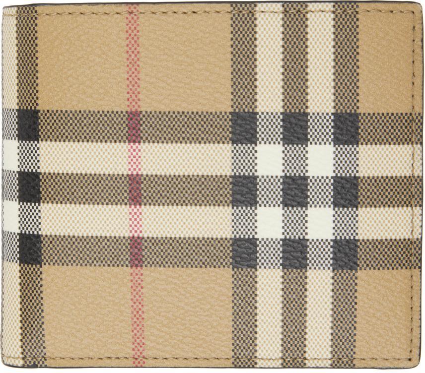 Beige Check Wallet In Archive Beige Product Image