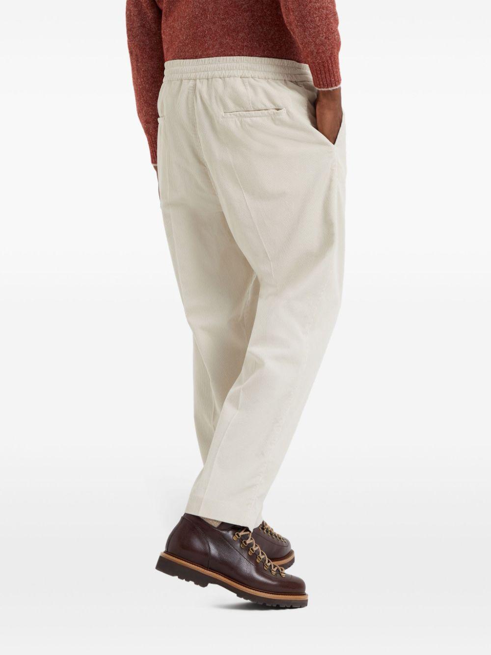 BRUNELLO CUCINELLI Pleat-detailing Cotton Trousers In White Product Image