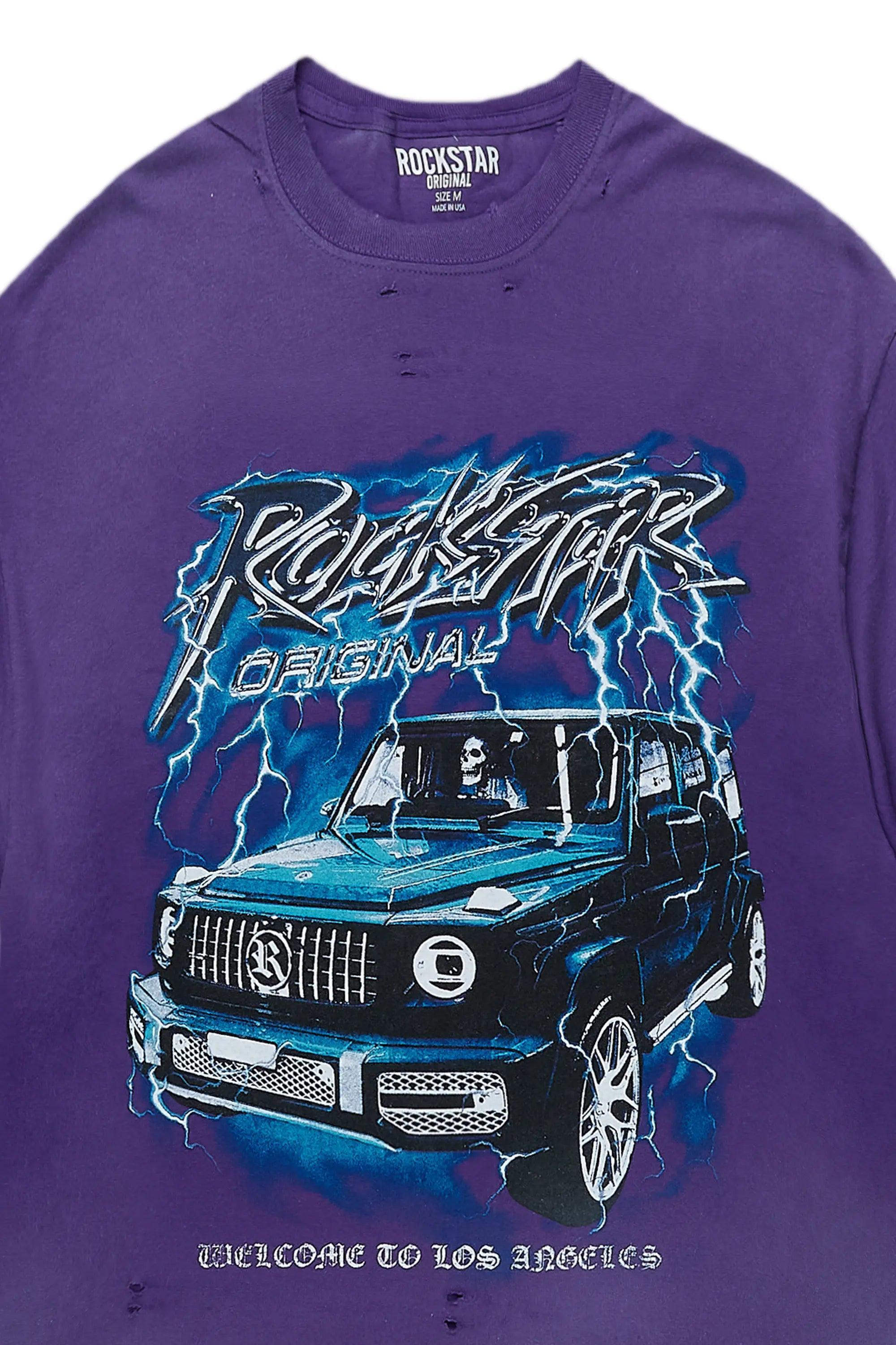 Car Purple Oversized Tee Female Product Image