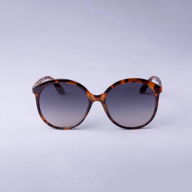 Womens Oversized Round Tortoise Shell Sunglasses - A New Day Product Image