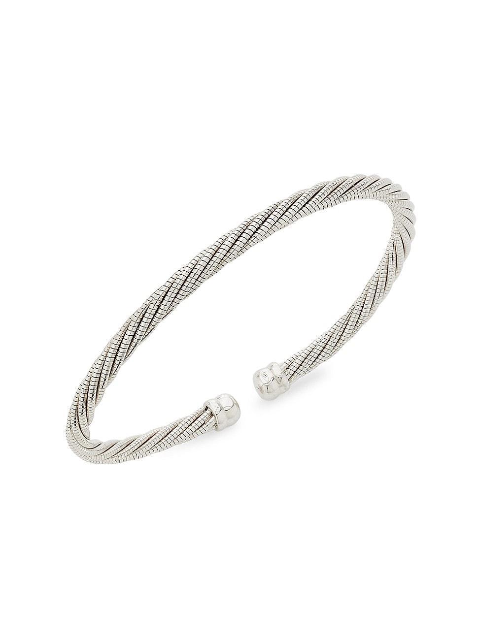 Mens Stainless Steel Cable Cuff Bracelet Product Image