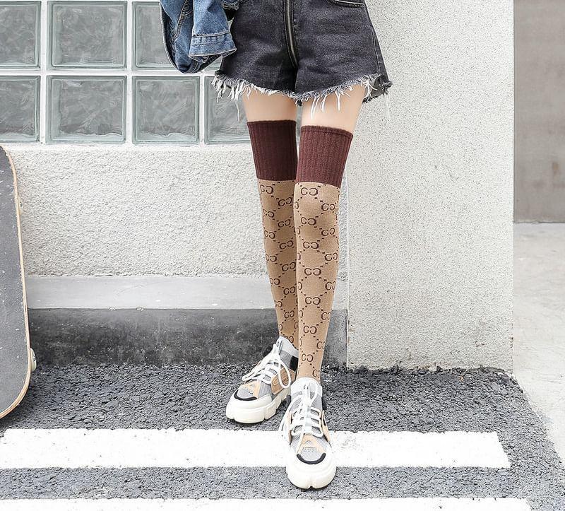 Lettering Over-The-Knee Socks Product Image