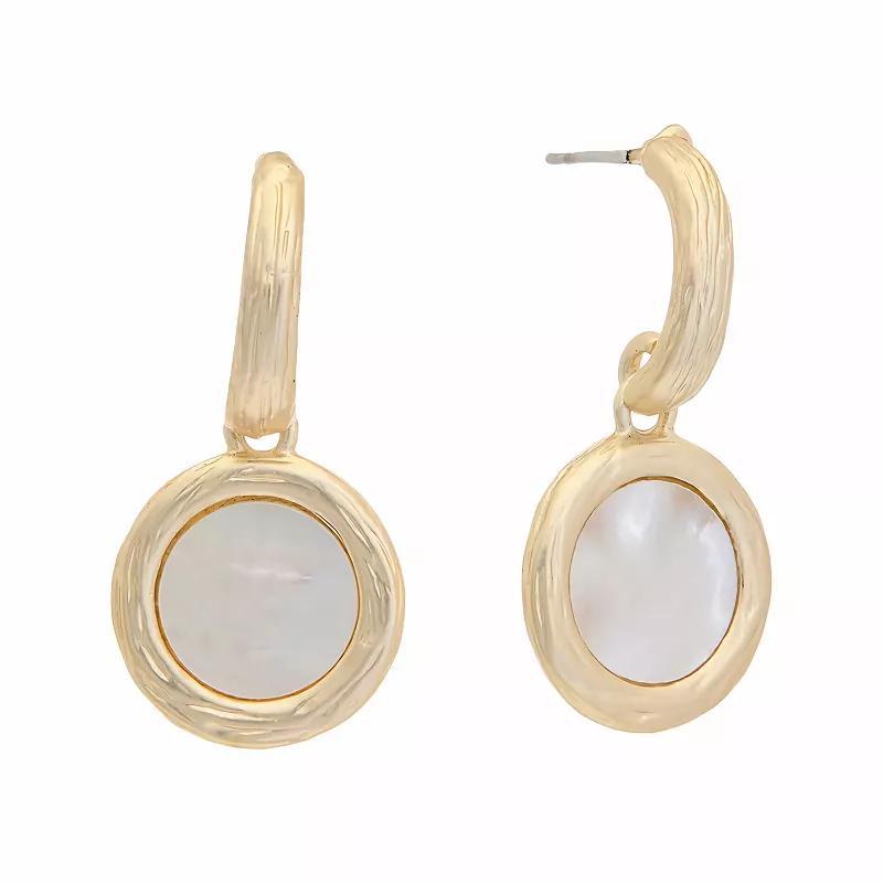 Juvell 18k Gold Plated Mother-of-Pearl Drop Earrings, Womens, Gold Tone Product Image