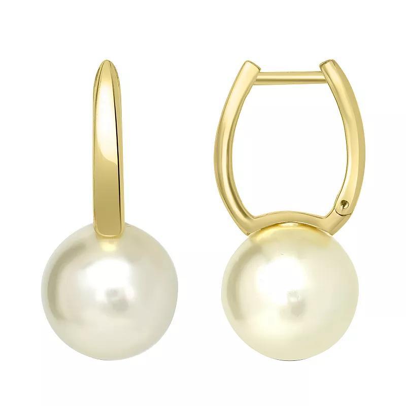 Gemistry 14k Gold Over Sterling Silver Stone Ball Huggie Earrings, Womens, Green Product Image