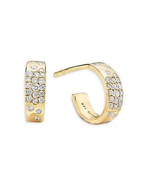 Womens Stardust 18K Yellow Gold & Diamond Mini Huggie Hoop Earrings Product Image