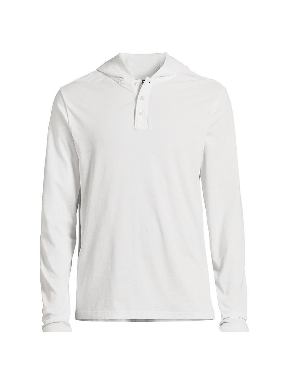 Mens Cotton-Blend Henley Hoodie Product Image