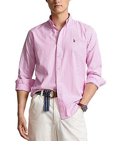 Polo Ralph Lauren Classic Fit Striped Stretch Long Sleeve Woven Shirt Product Image