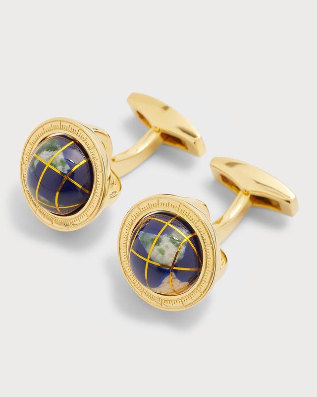 Tateossian Men's Lapis Mosaic Globe Cufflinks - LAPIS Product Image