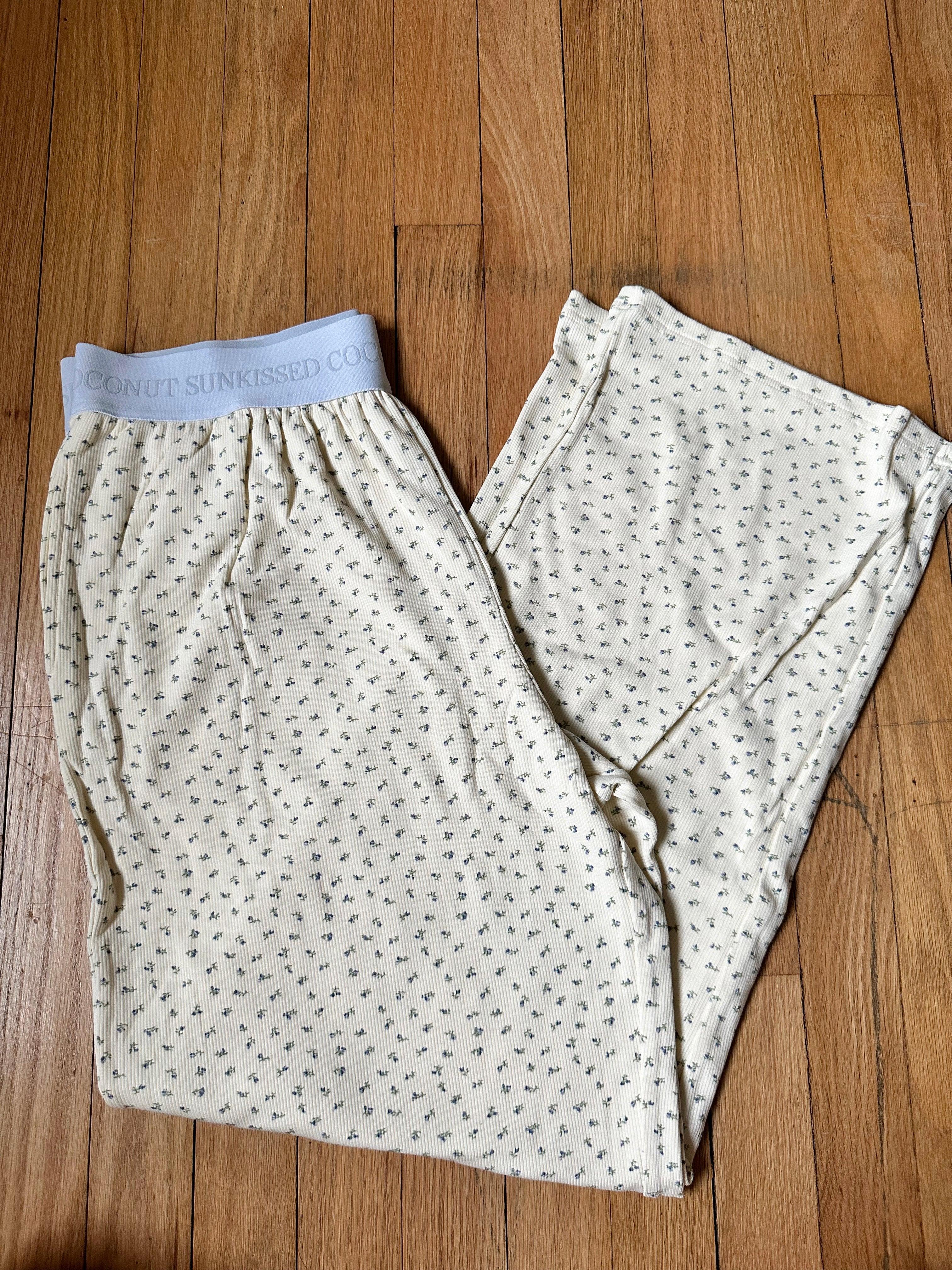 Pale Floral Pajama Pants Product Image