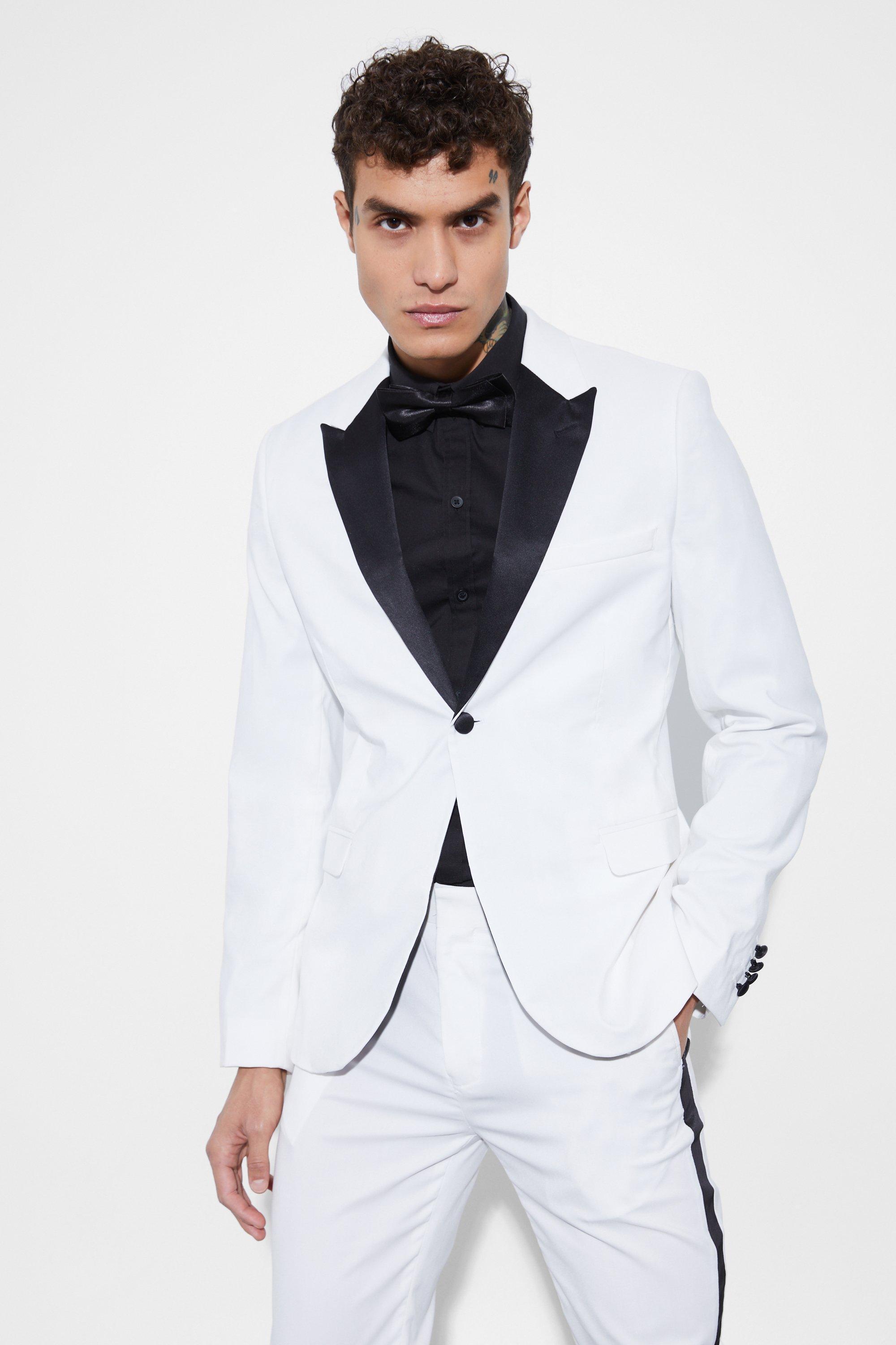 Skinny Tuxedo Single Breasted Suit Jacket | boohooMAN USA Product Image