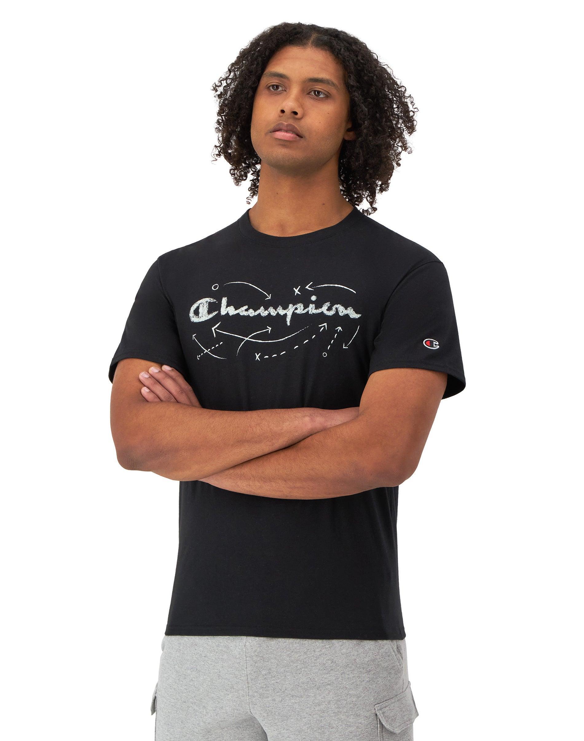 Mens Champion Classic Graphic T-Shirt, Script Play Lines Arctic Cold Beige XL Product Image