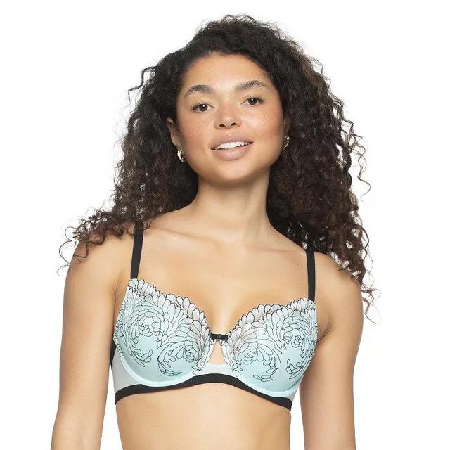 Paramour by Felina Aura Embroidered Tulle Overlay Contour Underwire Bra 125169, Womens Product Image