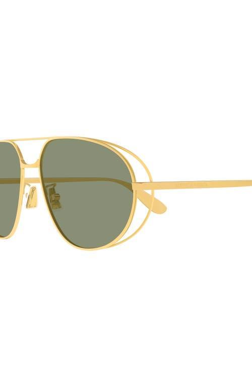 61mm Pilot Sunglasses In Gold Product Image