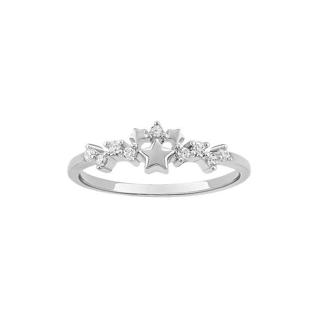 PRIMROSE Sterling Silver Cubic Zirconia Cluster Ring, Womens Sterling Silver White Product Image