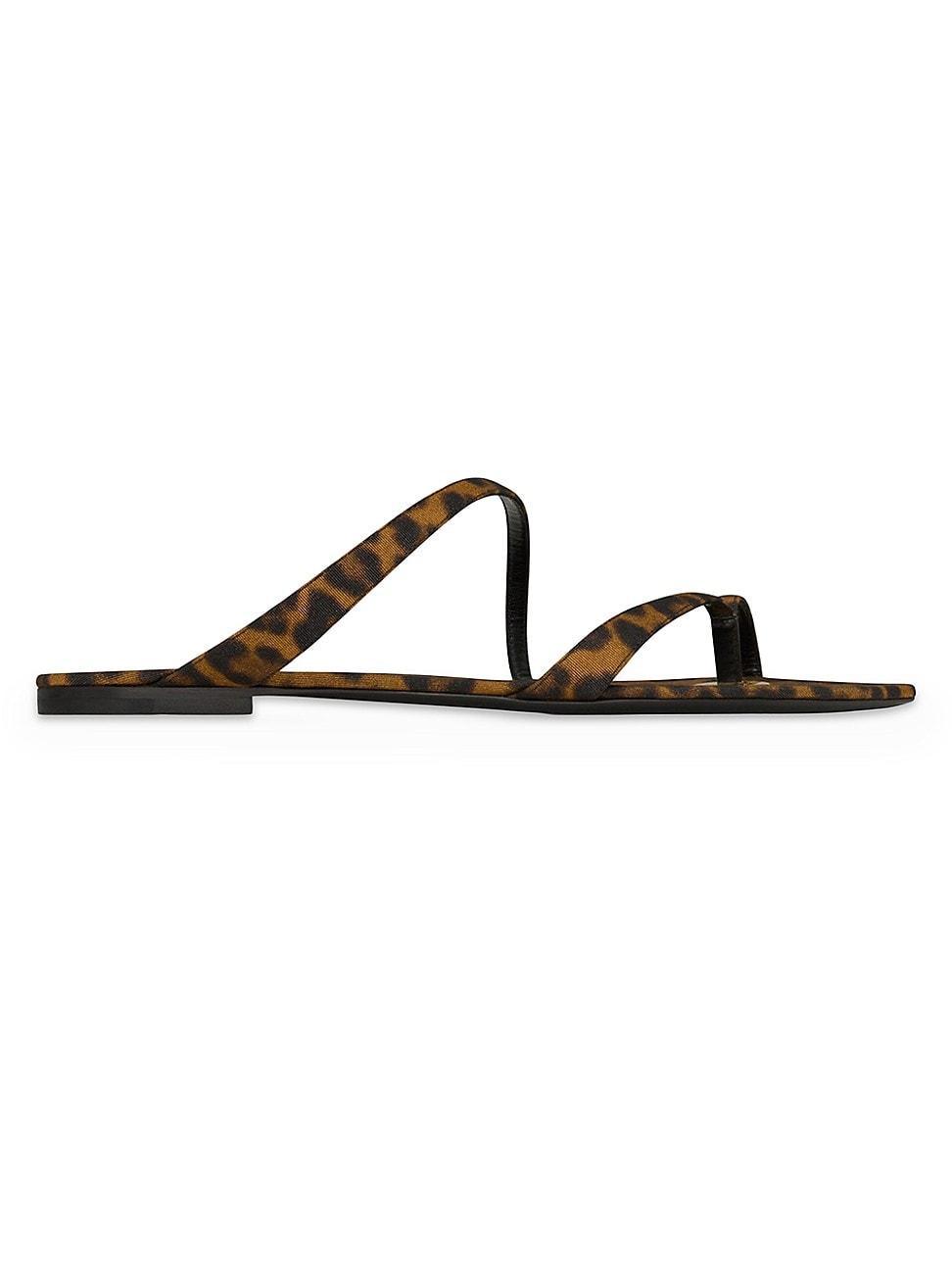 Womens Tanger Slides in Leopard Grosgrain Product Image