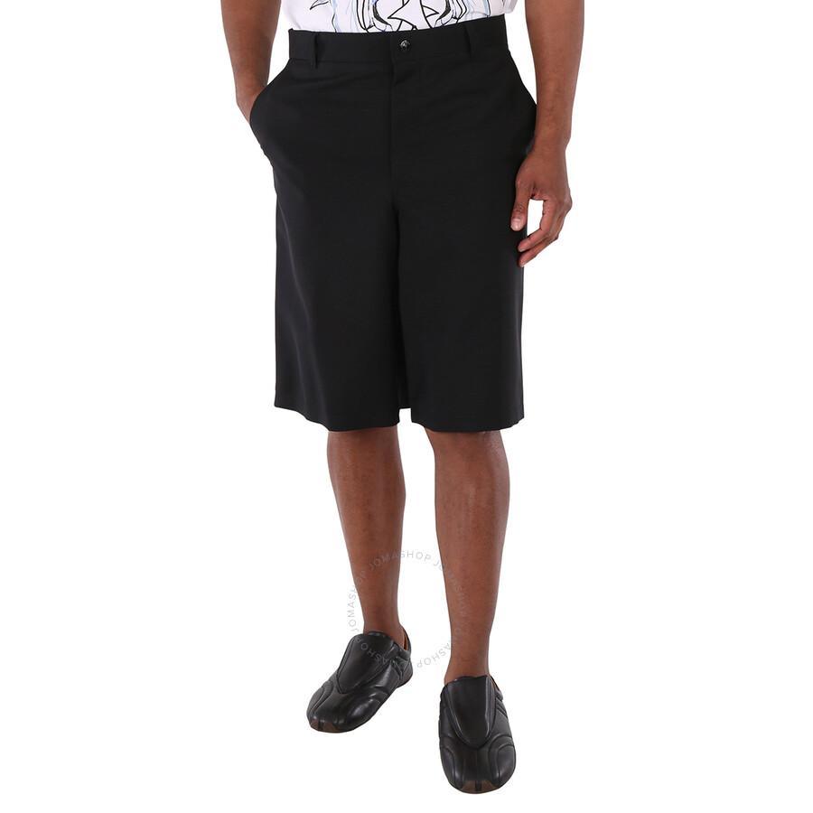 Men's Black Cut-out Detail Tailored Shorts Product Image