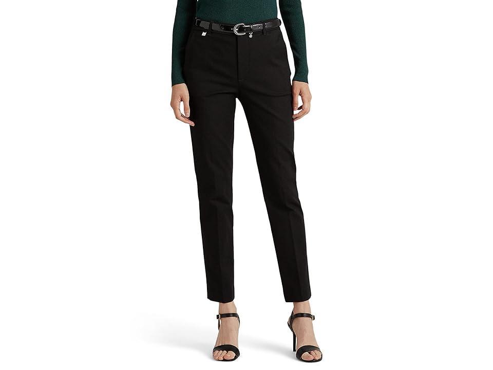 LAUREN Ralph Lauren Stretch Cotton Blend Pants (Polo Black) Women's Casual Pants Product Image