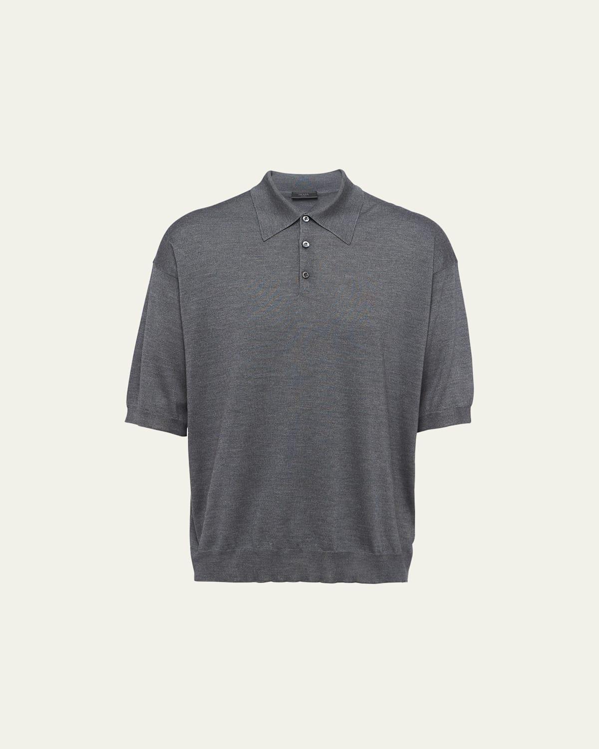 Mens Silk Polo Shirt Product Image