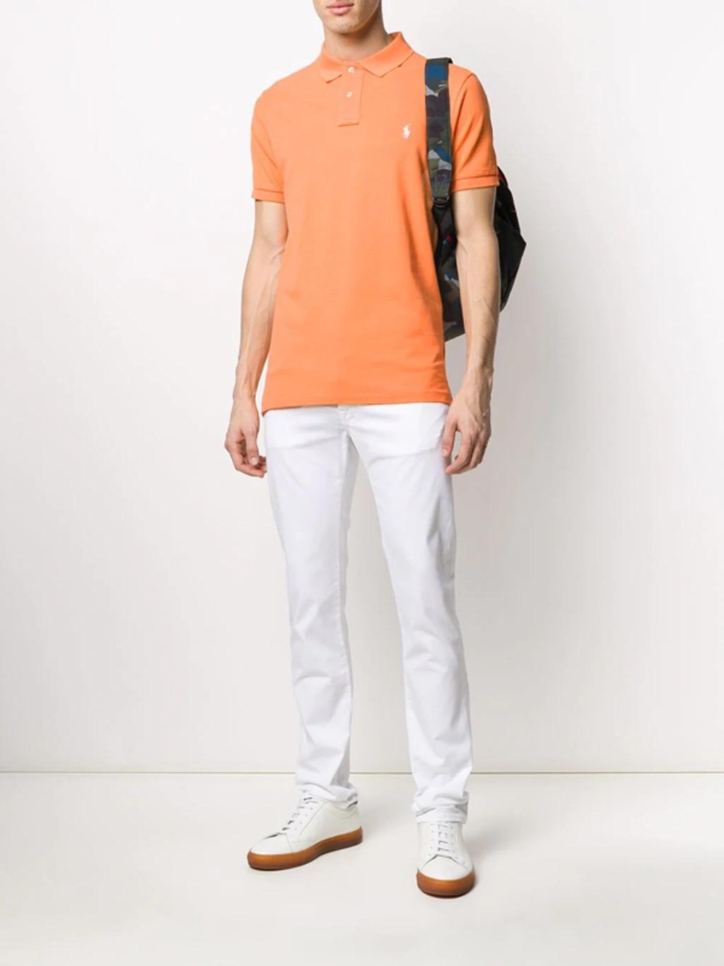 Embroidered Logo Polo Shirt In Orange Product Image