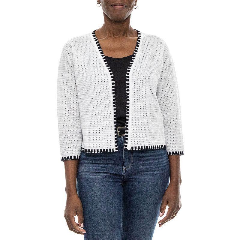 Womens Nina Leonard Waffle-Weave Bolero Jacket Product Image