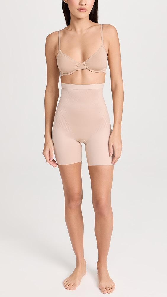 SPANX High Waist Mid-Thigh Shorts, Petite | Shopbop Product Image