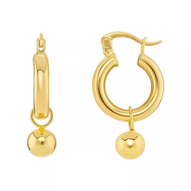 PRIMROSE 18k Gold Vermeil Hoop & Drop Bead Earrings, Womens Product Image