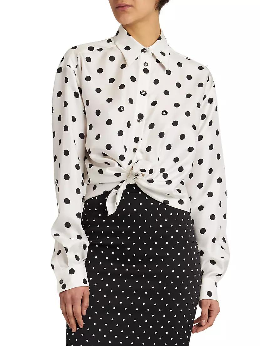 Polka-Dot Silk Shirt Product Image