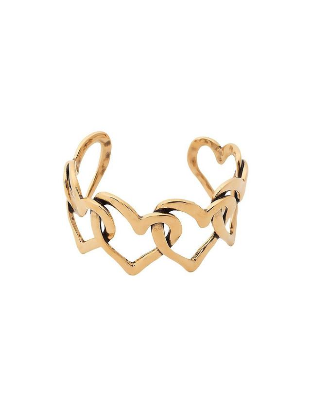 Womens Encoeur Vintage Gold Heart Cuff Bracelet Product Image