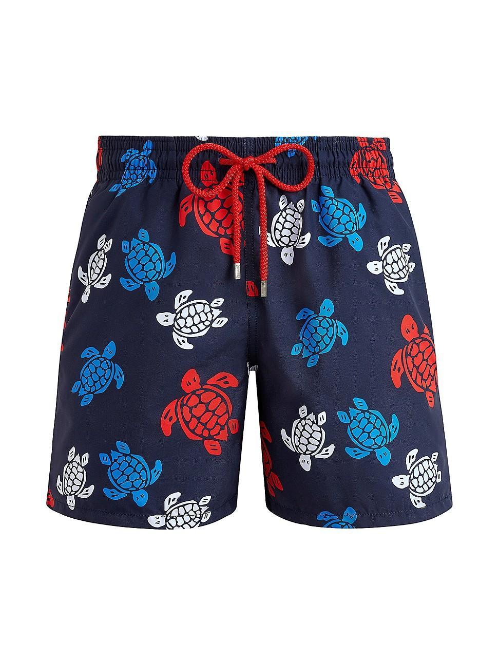 Mens Multicolor Tortoise Swim Trunks Product Image