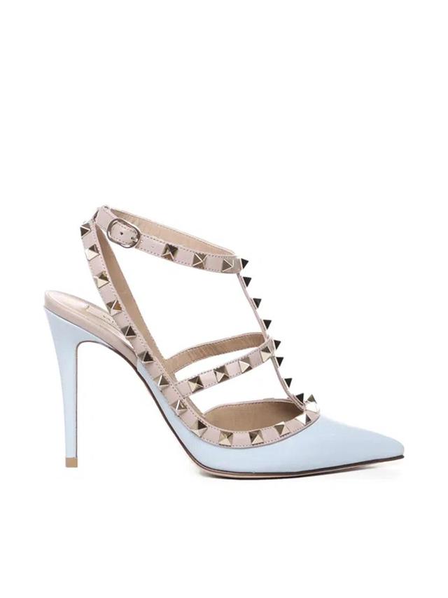 Rockstud 100mm Patent-leather Pumps In Azul Product Image