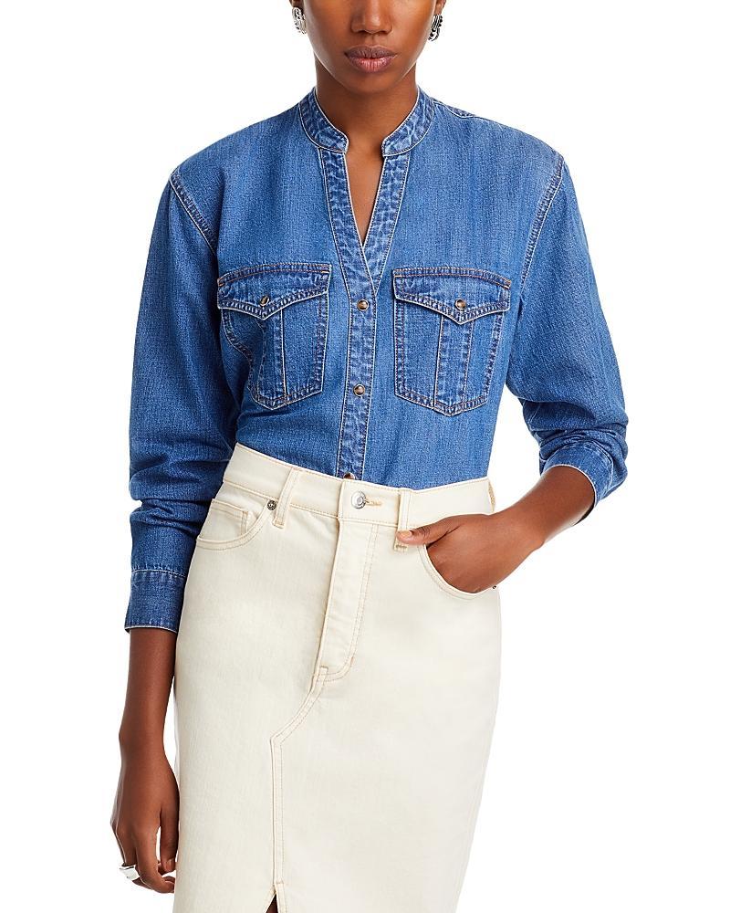 Womens Emira Long-Sleeve Denim Shirt Product Image