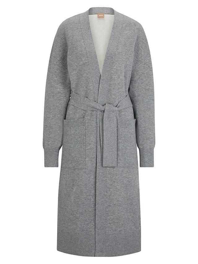 Womens Belted Cardigan in Virgin Wool and Cashmere Product Image