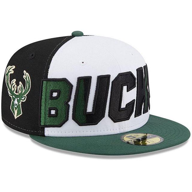 Mens New Era /Hunter Green Milwaukee Bucks Back Half 9FIFTY Fitted Hat Product Image