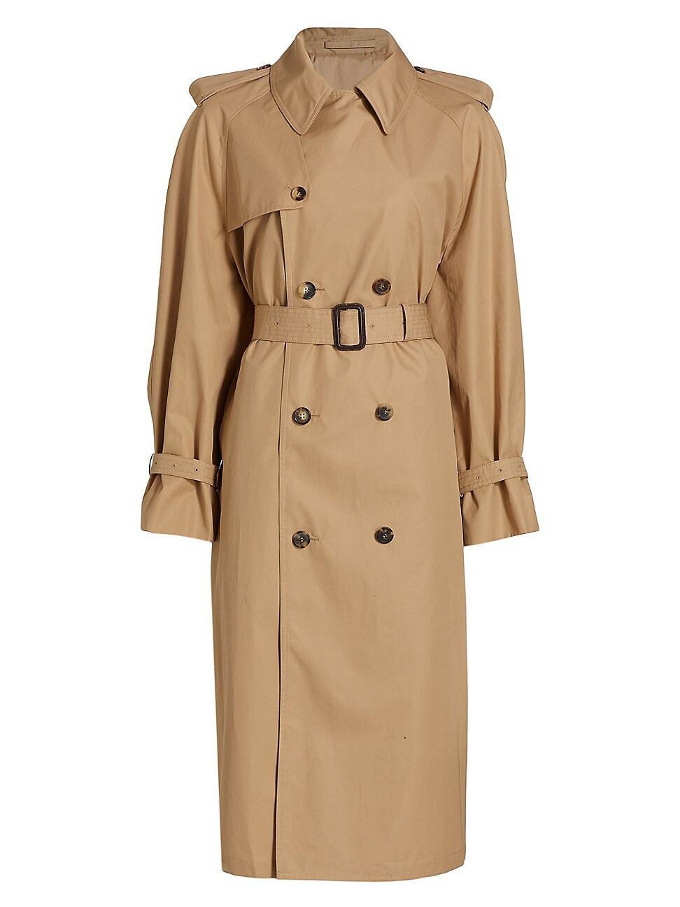 Womens Belted Double-Breasted Trench Coat Product Image