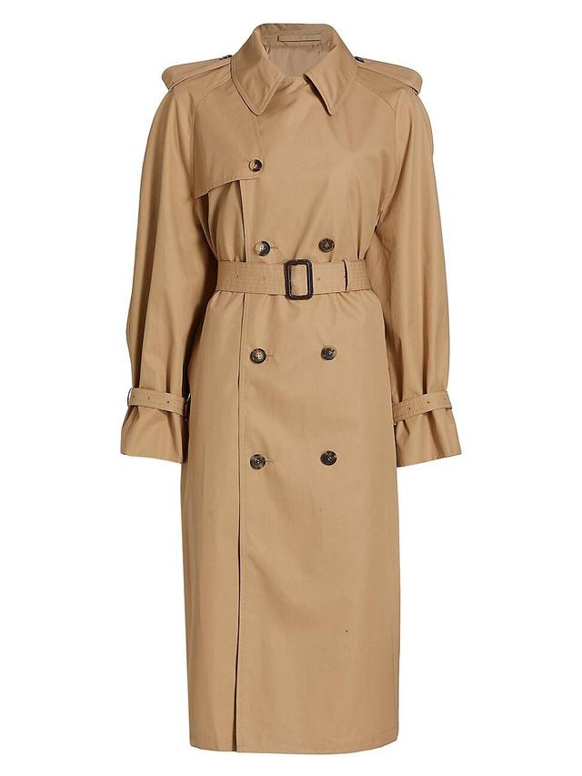 Womens Double-Breasted Trench Coat Product Image