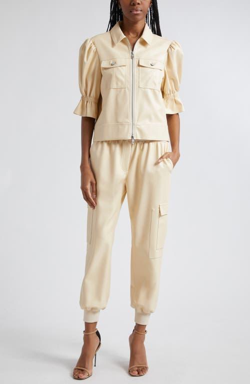 Giles Faux Leather Jogger Pants In Dune Product Image