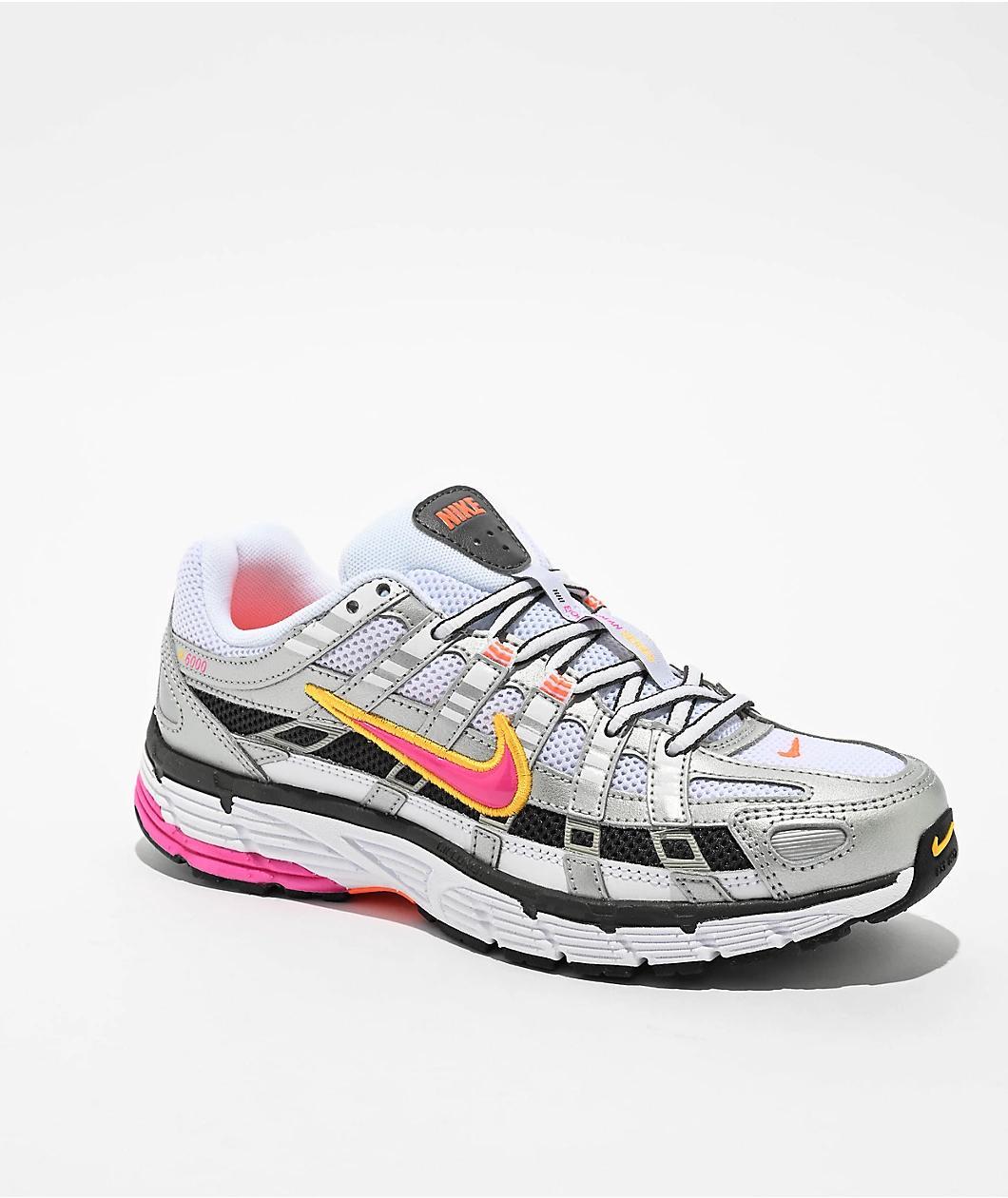 Nike P-6000 White, Fuschia & Platinum Shoes Product Image