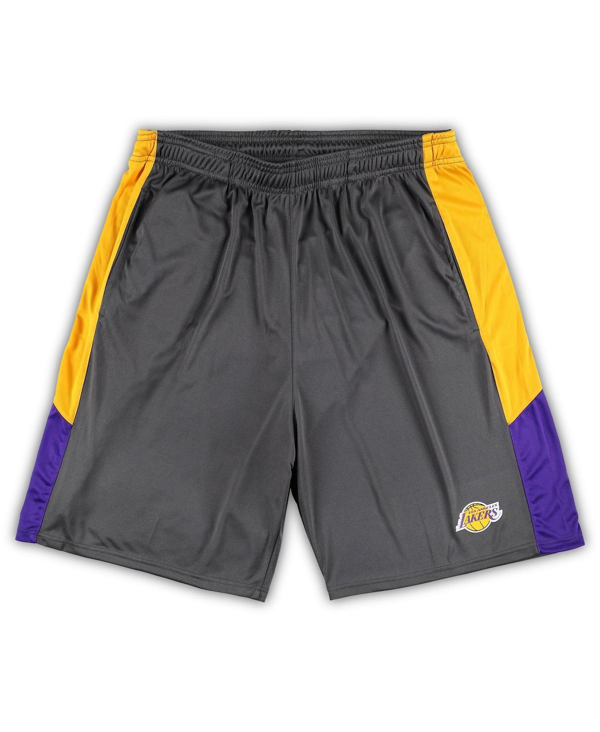 Mens Fanatics Branded Gray Los Angeles Lakers Big & Tall Shorts Product Image