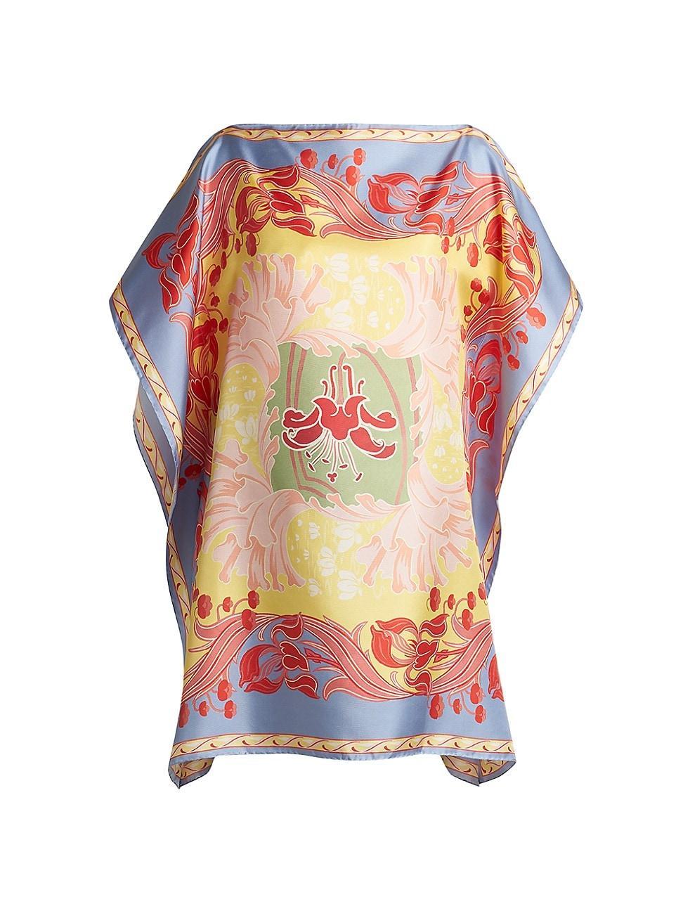 Womens Floral Silk Scarf Tunic product image